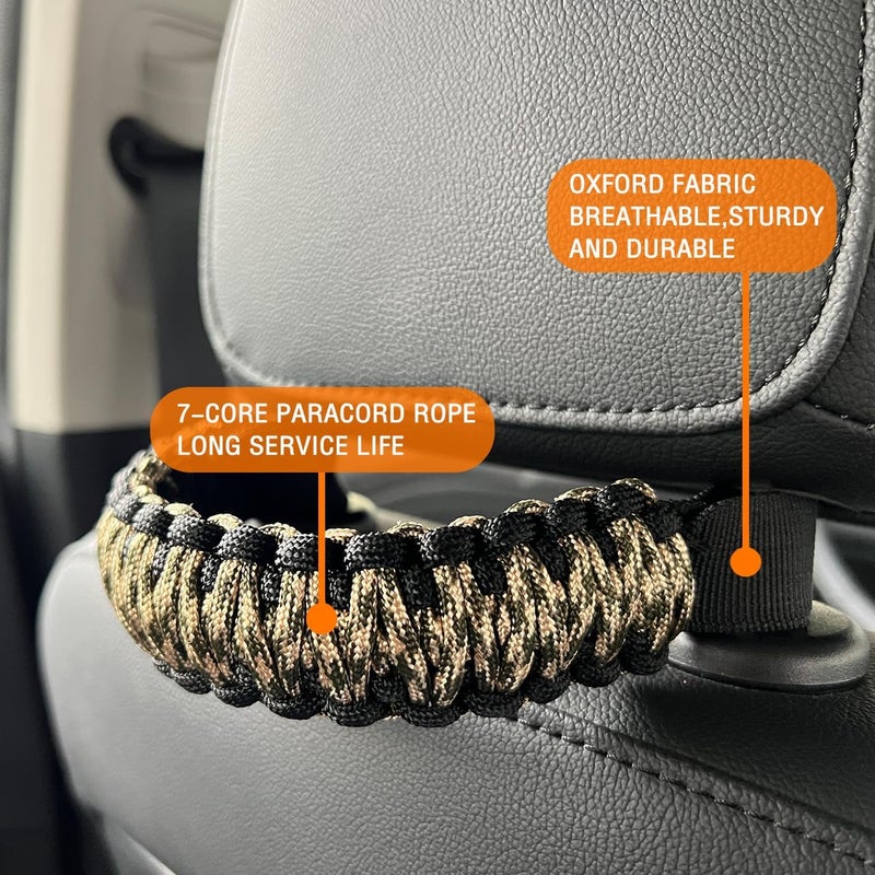 ROMASO Headrest Grab Handles for Jeep Wrangler TJ JK JL - Black & Olive Camouflage - Image 5