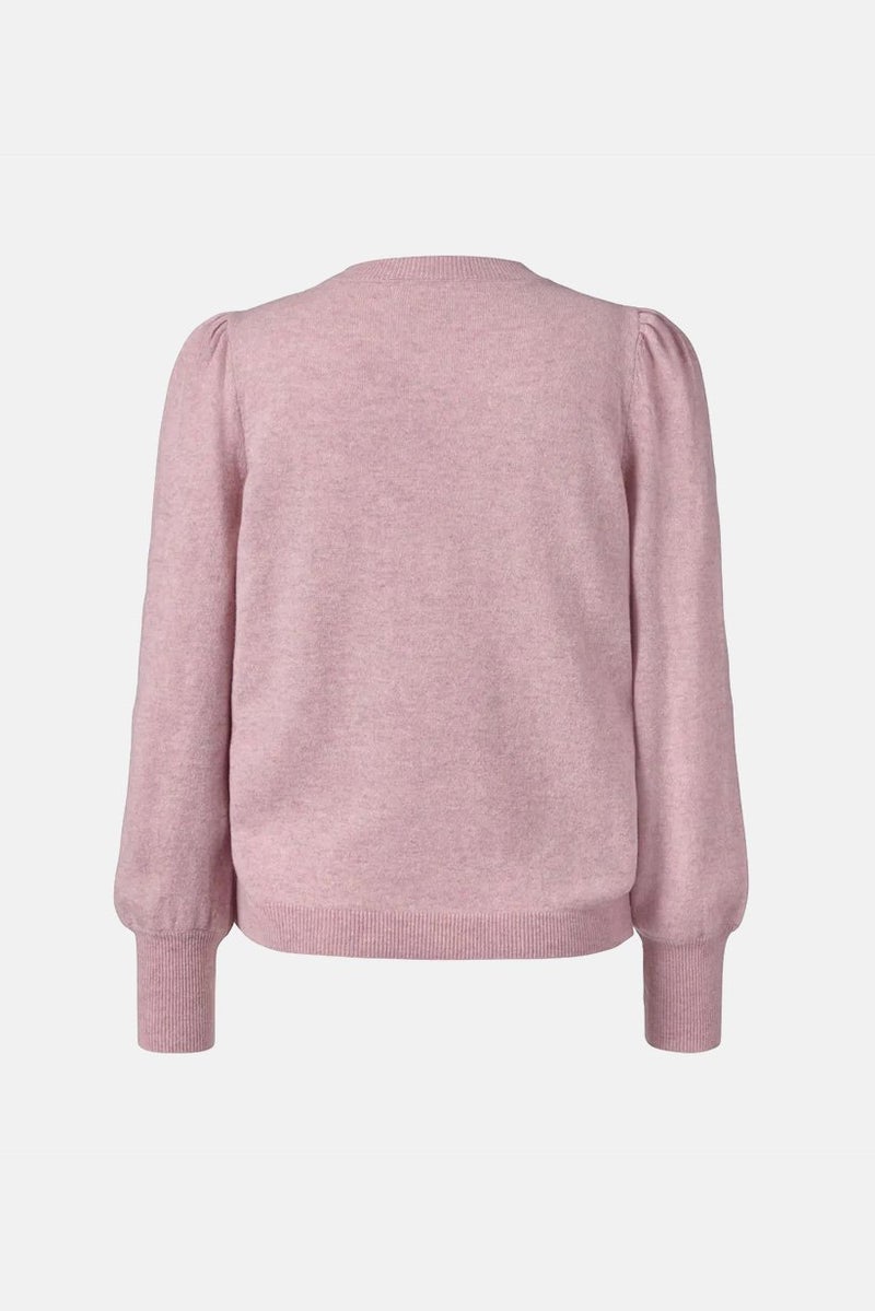Tchibo Women Crew Neck Long Sleeve Plain Sweater, Pink  - Image 3