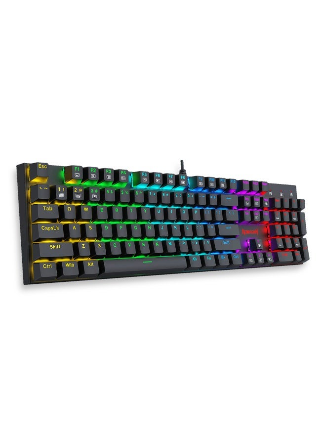 REDRAGON Wired Gaming Keyboard K565E RUDRA Elite Edition, Full Rainbow key with high-precision machinery manufacture , Built-in Swappable Mechanical Keyboard and Dedicated Arrow Keys, for Use on PC, Laptop, Home, and Office - Blue Switch - Image 1