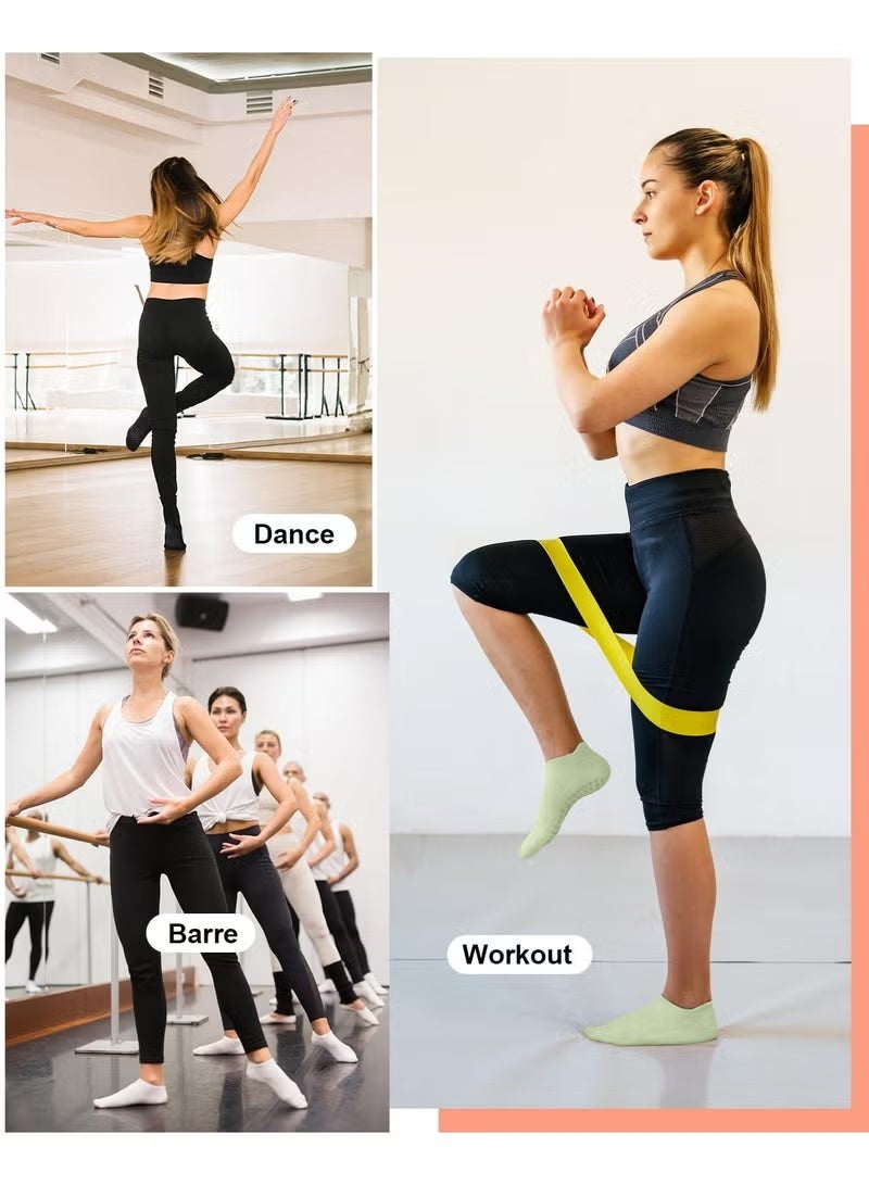 8 Pairs Yoga Socks For Women Non Slip Grips Pilates Socks For Yoga, Pilates, Ballet, Dance, Workout, Hospital – Black Orange Green Purple White Yellow Grey Pink - Image 4