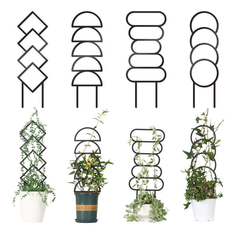 KOYILTD 4 Pcs Trellises for Climbing Plants Indoor Metal Climbing Plant Support Metal Plant Trellis for Pots Garden Trellis for Climbing Plants for Plant Lovers (Style 1) - Image 1