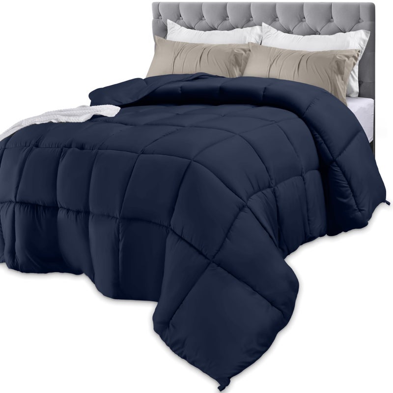Utopia Bedding Comforters King Size, All Season Duvet Insert, Down Alternative Box Stitched Bed Comforter with Corner Tabs, Machine Washable (Navy) - Image 1