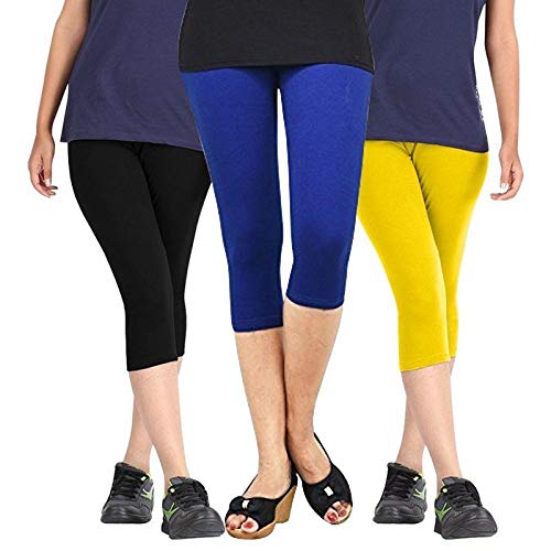 FeelBlue Women's Cotton Casual/Gym/Sports 3/4th Capri, Free Size - Image 5