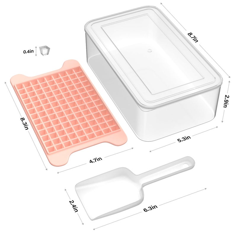FDDBI Mini Ice Cube Tray for Freezer: FDDBI Small Ice Trays for Freezer with Bin - 117Ã—4PCS Easy Release Nugget Ice Tray - Crushed Ice Tray with Container - Image 2