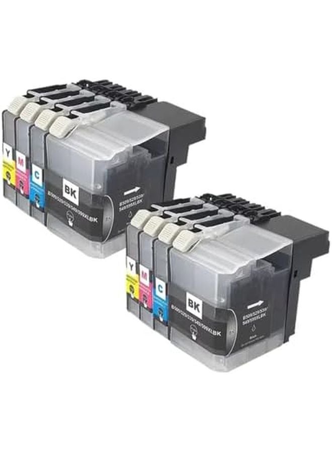 خراطيش حبر متوافقة 2 مجموعات 8 قطع لطابعات DCP J100 DCP J105 MFC J200 LC525 LC529 XL - Image 2