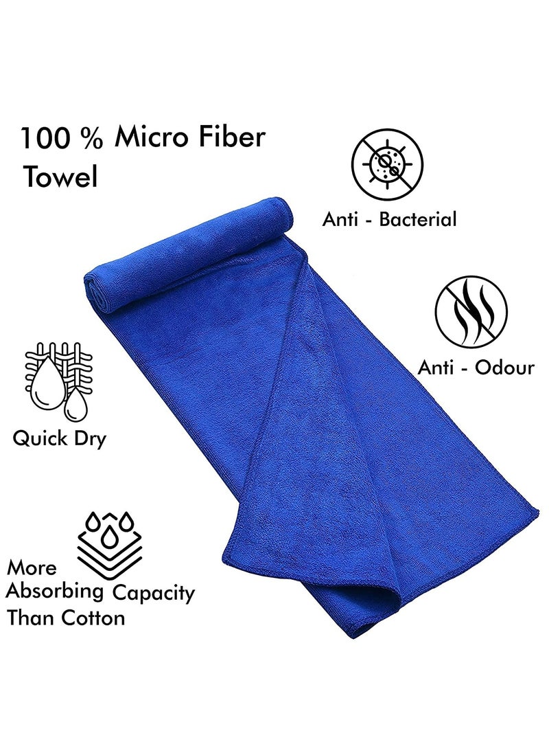 Fabienne 2-Piece Microfiber Bath Towel 70*140cm, Soft, Durable, Super Absorbent and Fast Drying, Grey/Blue  - Image 3