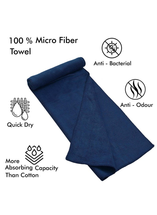 Fabienne 2-Piece Microfiber Bath Towel 70*140cm, Soft, Durable, Super Absorbent and Fast Drying, Grey/Blue - Image 3