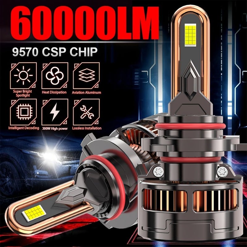 H7 H18 60000LM High Power LED Canbus Car Headlight Bulbs 6500K Extremely Bright Plug N Play - Image 1