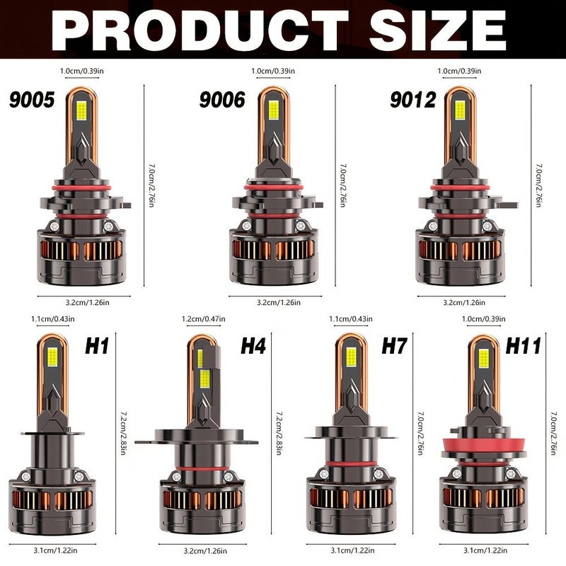 H7 H18 60000LM High Power LED Canbus Car Headlight Bulbs 6500K Extremely Bright Plug N Play - Image 2