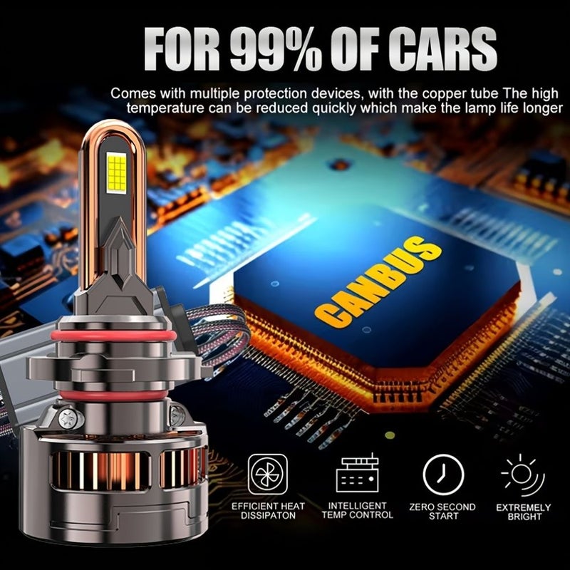 H7 H18 60000LM High Power LED Canbus Car Headlight Bulbs 6500K Extremely Bright Plug N Play - Image 4
