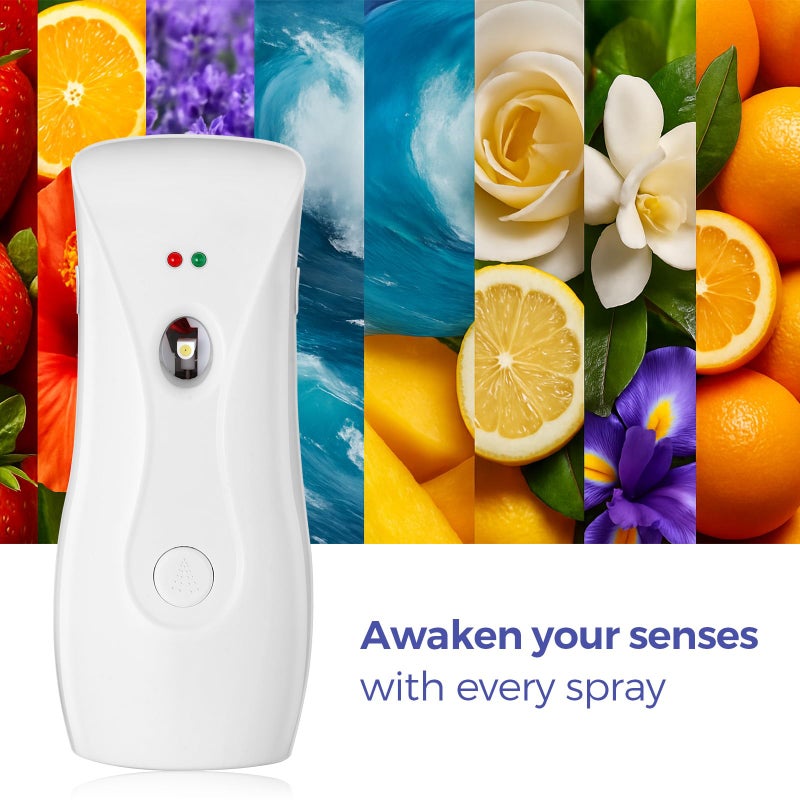 Stardrix Automatic Air Freshener Dispensers (2-Pack), Aerosol Spray Machines, Wall Mounted or Freestanding, Adjustable Timer for Scent Release in Bathroom, Office, Commercial & Home â€“ White - Image 5