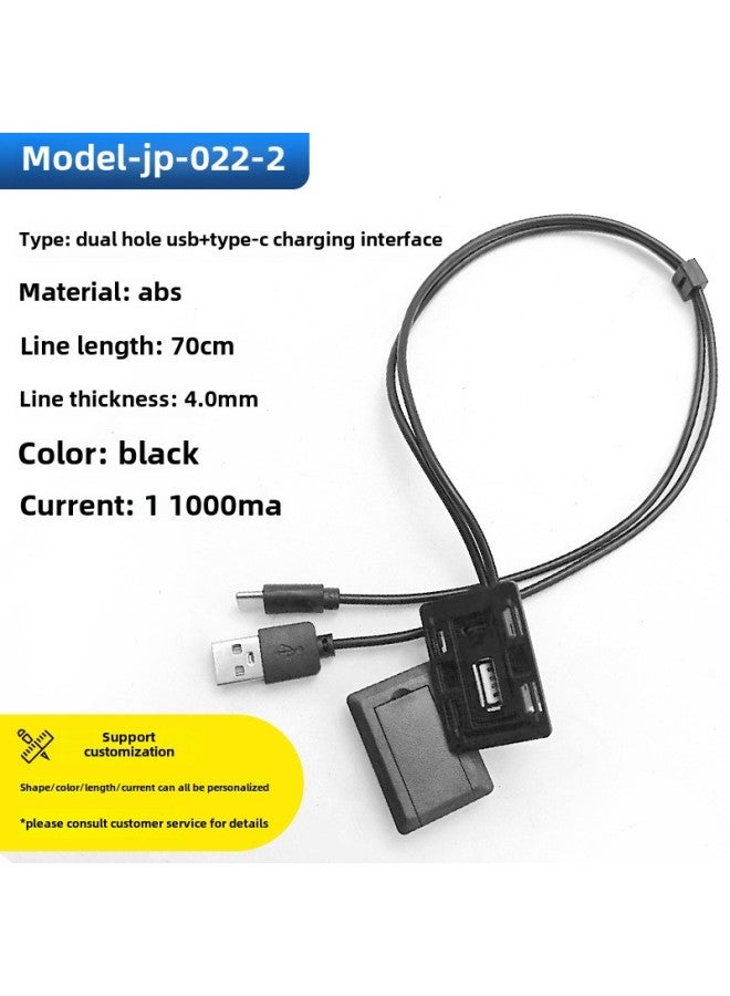 Luggage USB Charging Cable Backpack Extension Cable External Charging Interface USB Data Cable Shell Accessories Wholesale-Color:Model-jp-022-2 (Normal)  - Image 1