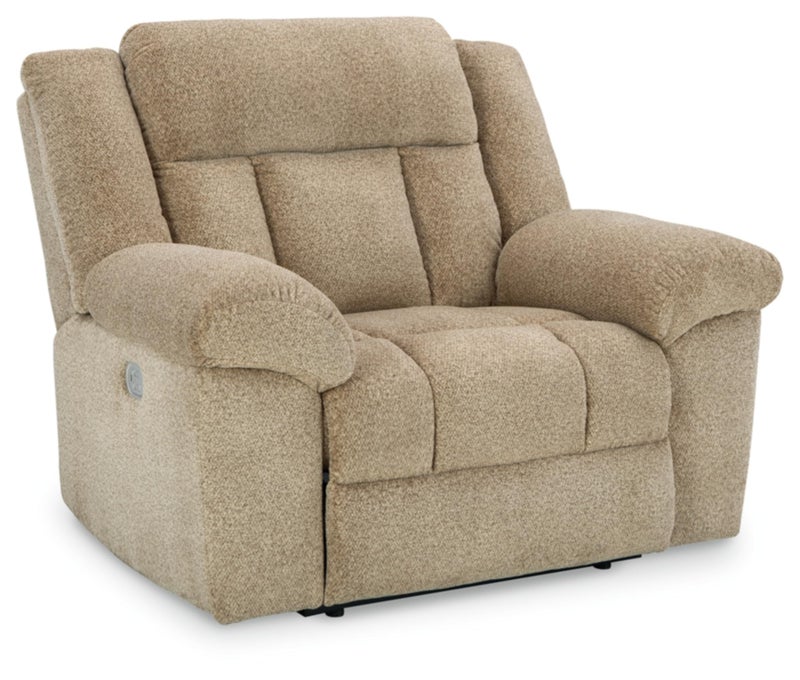 Signature Design by Ashley Signature Design by Ashley TipOff Classic Wall Hugger Power Recliner with Adjustable Headrest and USB Ports Light Brown 