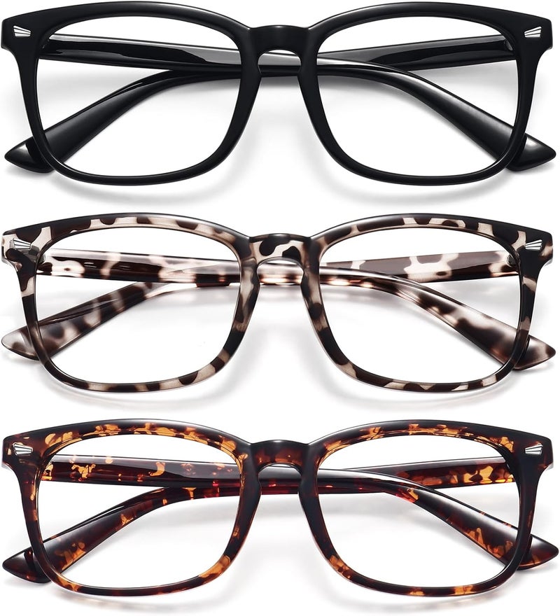WOWSUN Unisex Stylish Nerd Non-prescription Glasses, Clear Lens Eyeglasses Frames, Fake Glasses - Image 1