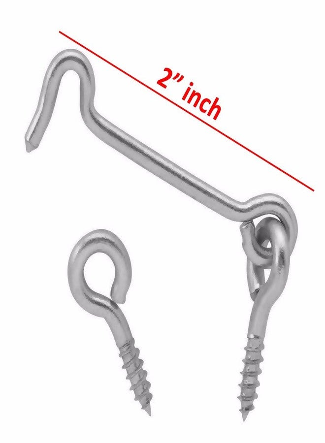 Wideskall 2" inch Zinc Plated Wire Gate Hook and Eye Latch (Pack of 4) - Image 3