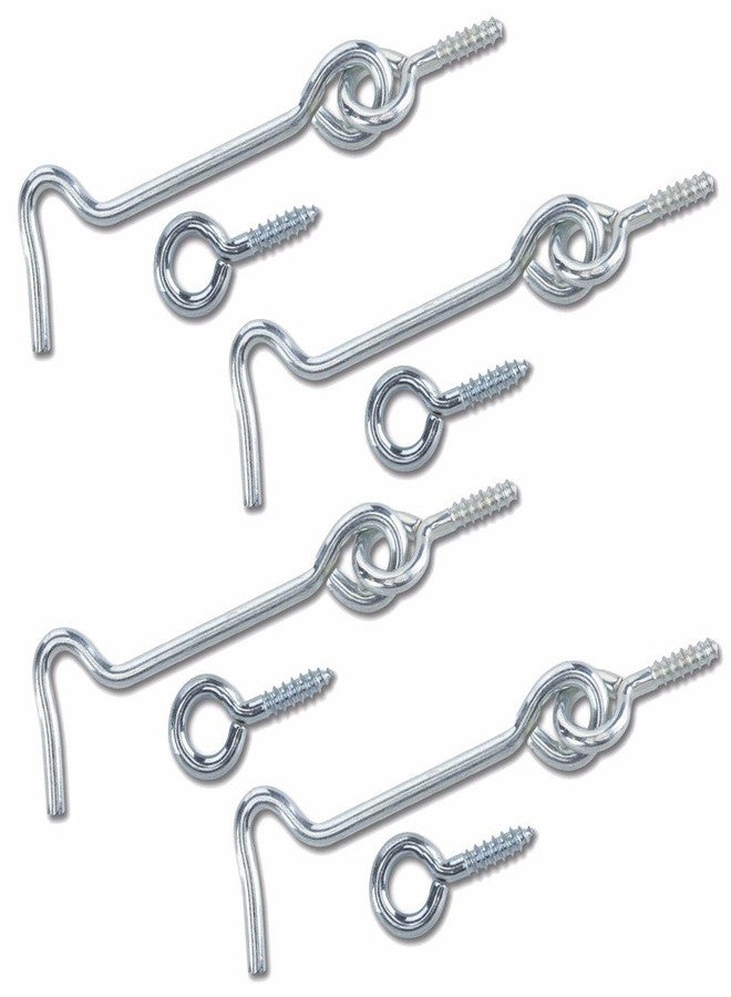 Wideskall 2" inch Zinc Plated Wire Gate Hook and Eye Latch (Pack of 4) - Image 1