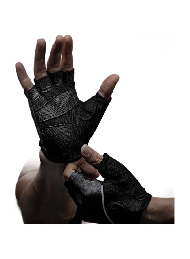 LAC Sports Gloves For Men And Women, Fitness Gloves, Training Gloves, Non-Slip Protective Half-Finger Breathable Gloves, Silver Gray, Size L - Image 2