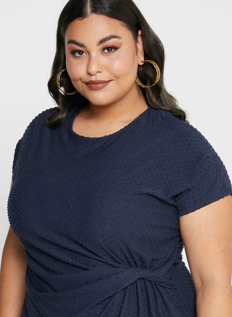 JD Williams by Simply Be Knot Front Midi Shirt Dress