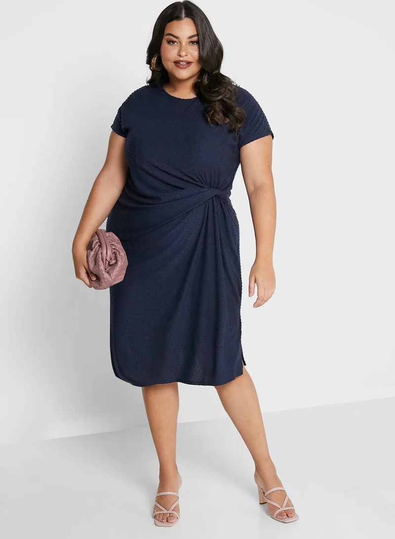 JD Williams by Simply Be Knot Front Midi Shirt Dress
