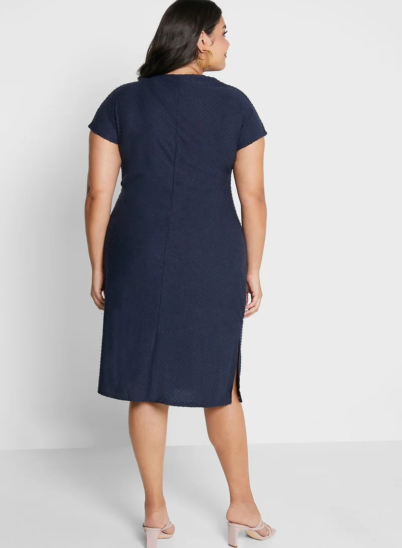 JD Williams by Simply Be Knot Front Midi Shirt Dress