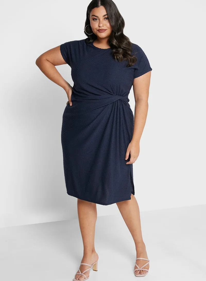 JD Williams by Simply Be Knot Front Midi Shirt Dress
