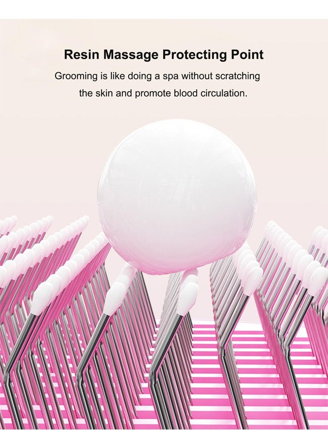 فرشاة الحلاقة القطط ذاتية التنظيف فرش ناعمة للكلاب القطط أداة فرشاة الأليفة تزيل بلطف الحصائر السفلية السائبة تدليك الشعر المتشابك - الذاتي مناسب للحيوانات الأليفة ذات الشعر الطويل أو القصير الوردي - Image 4