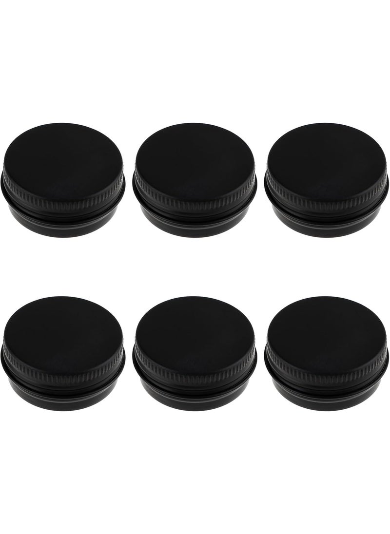WLLHYF - WLLHYF 6 Pack 0.5 oz Metal Round Aluminum Tin Jar Containers with Screw Lid Leak Mini Proof Refillable Bottle Salve Tins Lip Balm Lotion Spice Cream Box for Cosmetic - Image 1