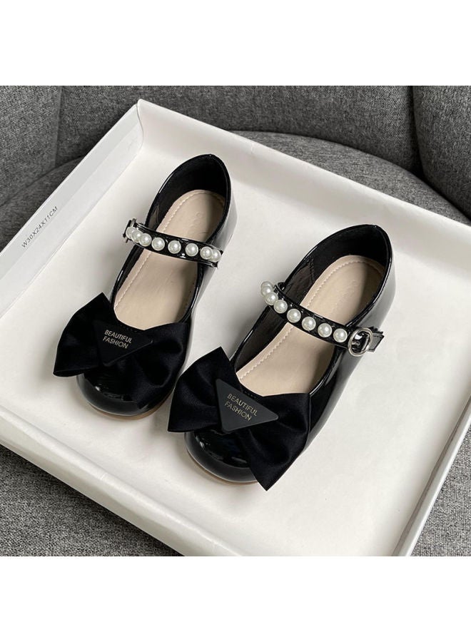 Girls' Flats Princess Shoes  Spring And Autum New Kidsren's Soft-soled Shoes Summer Baby Bow Pearl Leather Shoes