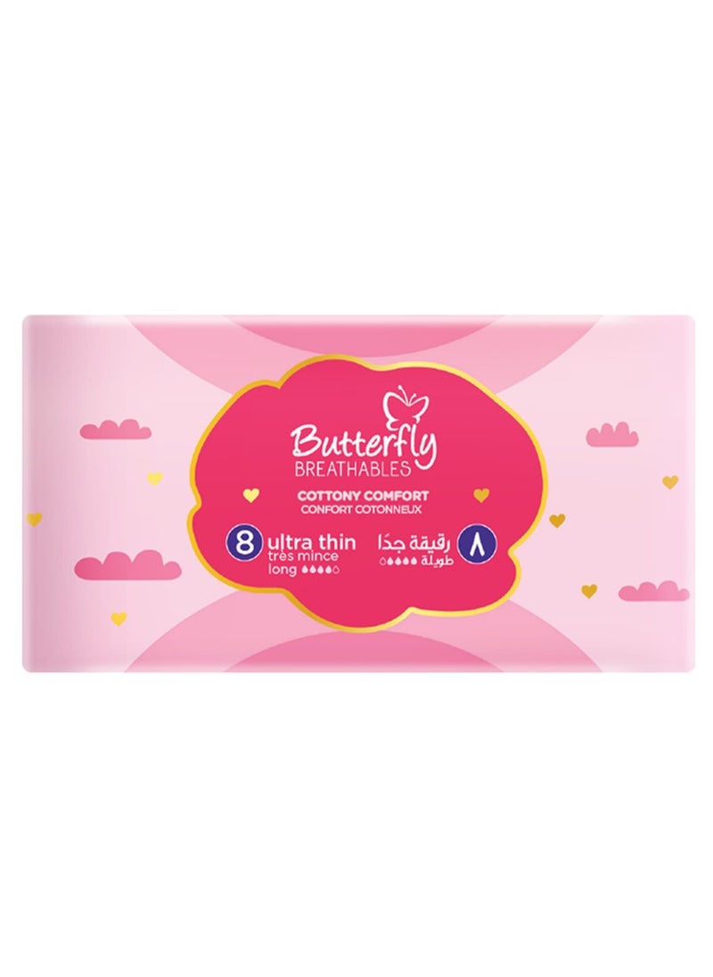 BUTTERFLY Butterfly Breathables Ultra-Thin Cottony Sanitary Pads Long - 8 Count  - Image 3