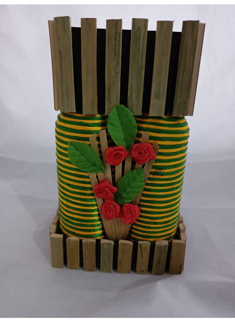 Peaches & Pink Bamboo Vase for Home Decor | Bottle Craft  - Image 3