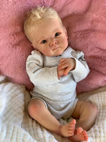 Zero Pam Realistic Reborn Baby Dolls Boy Silicone Full Body 18 inch Toddlers Newborn Baby Dolls Eyes Open with Hair Vinyl Full Limbs Washable Lifelike Reborn Babies Doll Toys for Kids 3 - Image 5
