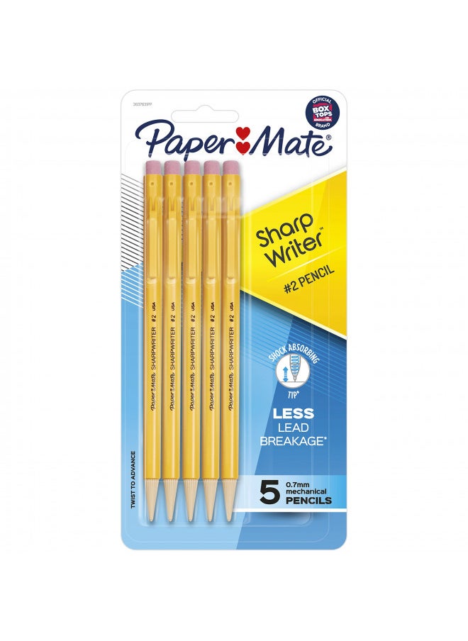 Paper Mate Papermate 3037631PP SharpWriter Mechanical Pencils, Twistable Tip, 0.7 Mm, Pack of 1 Blister, Total 5 Pencils  - Image 1