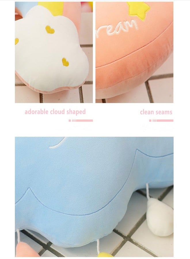 XIAOHONG Moon Rainbow Cloud Pillow, Soft Plush PP Cotton Filled Cloud Shaped Nursery Decor, Sofa Sleeping Pillow, 17.7 Inches - Image 4