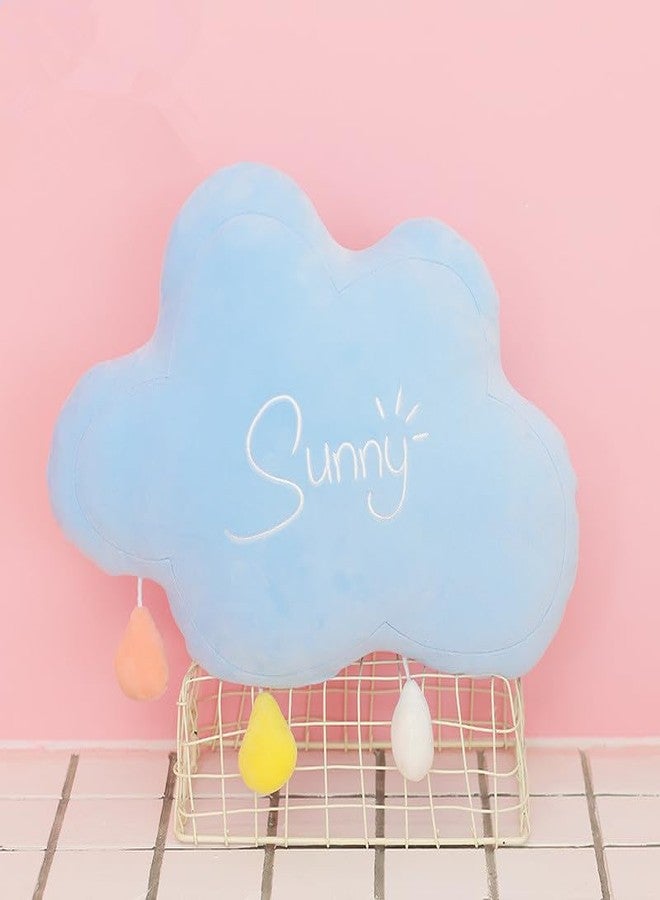 XIAOHONG Moon Rainbow Cloud Pillow, Soft Plush PP Cotton Filled Cloud Shaped Nursery Decor, Sofa Sleeping Pillow, 17.7 Inches - Image 2