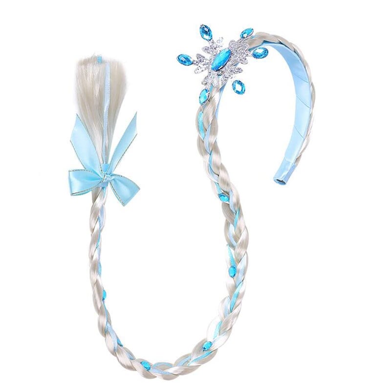 Yosbabe 2Pcs Long Braided Wigs Princess Hairpiece Wig Braid Girls Cosplay Headband Hair Dess up Accessories for Girls Toddler - Image 4