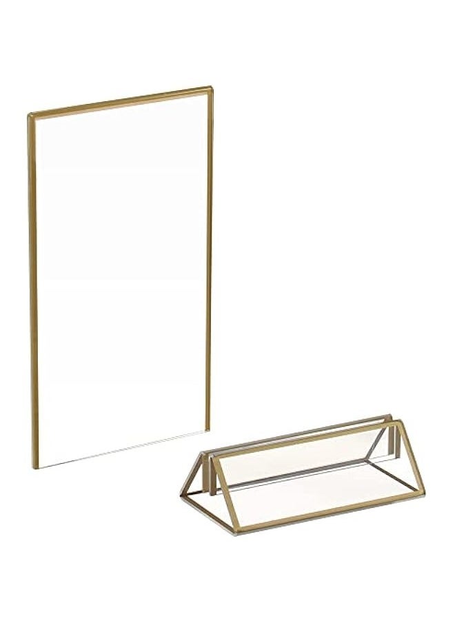 Generic - Acrylic Gold Sign Holder,Wedding Table Numbers Picture Frames, Double Sided Menu Holders Picture Frames for Restaurants, Home, Photo Frames, Store (5 x 7- 24 Pack) - Image 1