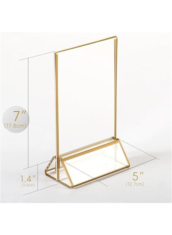 Generic - Acrylic Gold Sign Holder,Wedding Table Numbers Picture Frames, Double Sided Menu Holders Picture Frames for Restaurants, Home, Photo Frames, Store (5 x 7- 24 Pack) - Image 1