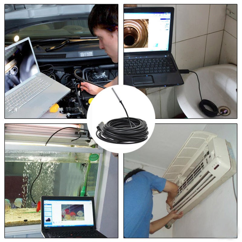 USB Endoscope: 5.5mm 2MP CMOS Lens, IP67 Waterproof, Adjustable LED Lights - 3-in-1 USB Micro USB Type-C Port Inspection Tool for HVAC Automotive Aircraft Machine Equipment Inspection - Image 5