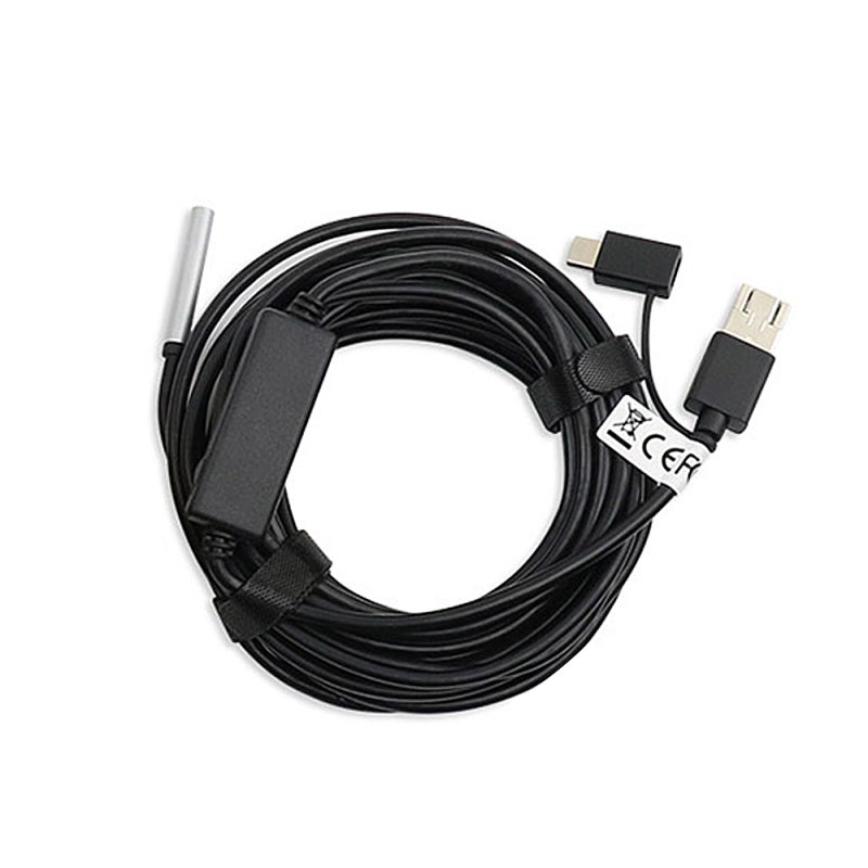 USB Endoscope: 5.5mm 2MP CMOS Lens, IP67 Waterproof, Adjustable LED Lights - 3-in-1 USB Micro USB Type-C Port Inspection Tool for HVAC Automotive Aircraft Machine Equipment Inspection - Image 1