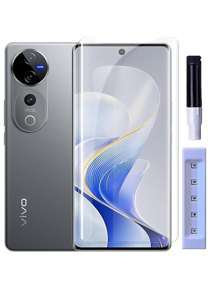 Generic - UV Tempered Glass Screen Guard Compatible for with Edge to Edge Full Screen Coverage with Easy Installation Kit for Vivo V40 5G / V40 Pro 5G - Image 1