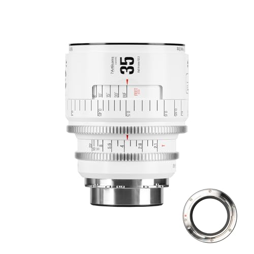 7artisans 35mm T21 Infinte Series Professional Full Frame Manual Cine Lens Compatible for PL Mount for Photography FilmmakingWhite - Image 1