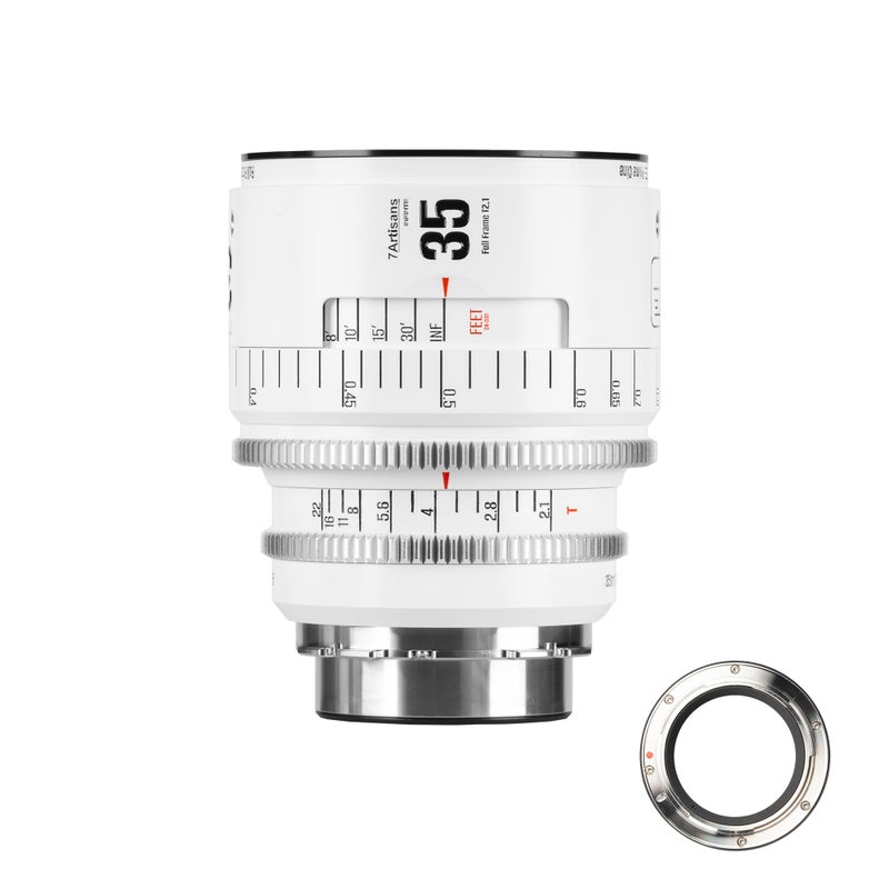 7artisans 35mm T21 Infinte Series Professional Full Frame Manual Cine Lens Compatible for PL Mount for Photography FilmmakingWhite - Image 2