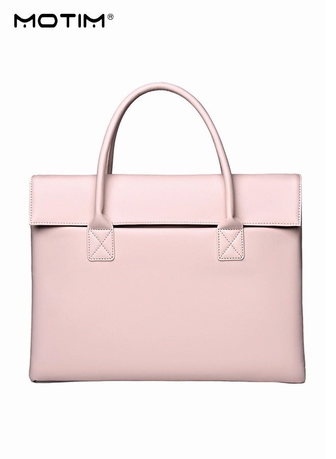 موتيم حقيبة كمبيوتر جلدية مقاس 14 بوصة حقيبة كمبيوتر للعمل، حقيبة كمبيوتر محمول متعددة المقصورات حقيبة بيانات الملفات، حقيبة كمبيوتر مقاومة للماء ومقاومة للاهتراء، حقيبة كمبيوتر للمحترفين - Image 1