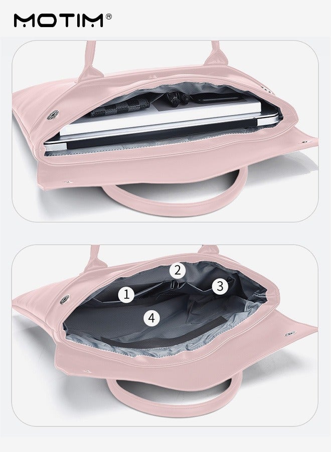 موتيم حقيبة كمبيوتر جلدية مقاس 14 بوصة حقيبة كمبيوتر للعمل، حقيبة كمبيوتر محمول متعددة المقصورات حقيبة بيانات الملفات، حقيبة كمبيوتر مقاومة للماء ومقاومة للاهتراء، حقيبة كمبيوتر للمحترفين - Image 5