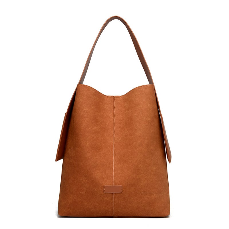 Fashion Tote Bag For Women, Korean Version, Solid Color, Retro, Casual, Large Capacity, Single Shoulder Bag, 2025 Niche, Mother-Daughter Bag, Underarm Bag - Image 1
