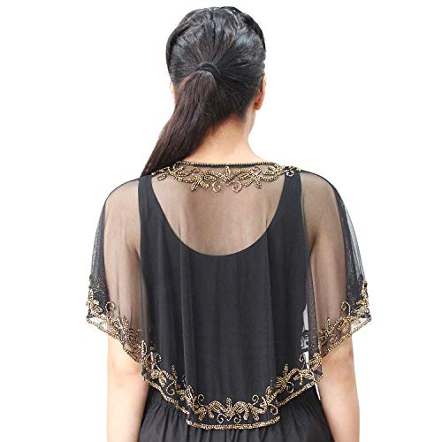 Matelco Women Net Poncho Cape (Black-Golden) - Image 4