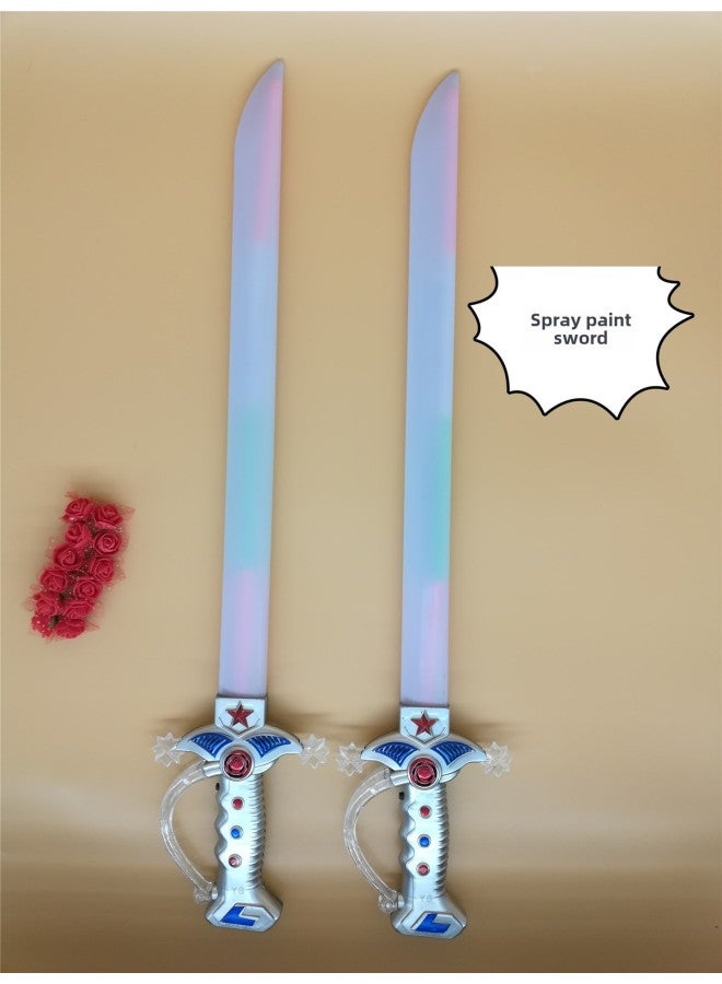Luminous Sword Flash Sword Music Sword Big Sword Toy Sword With Sound Children's Night Market Special Supply Item-Color:Spray Paint Sword - Image 1
