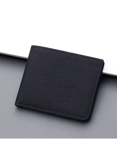 mens Short Canvas wallet Multi-Card Holds for Drivers License wallet men Ultra-Thin wallet  E-Commerce Thin11 Canvas No Label Black 11 Canvas No Label Black