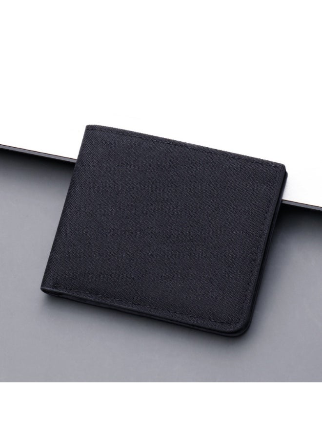 xozgdovg - mens Short Canvas wallet Multi-Card Holds for Drivers License wallet men Ultra-Thin wallet  E-Commerce Thin11 Canvas No Label Black 11 Canvas No Label Black - Image 1