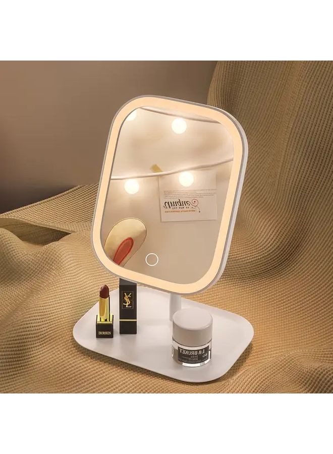 LED Makeup Mirror With Light Pink Portable Folding Touch Control Vanity Lamp 3 Modes Rechargeable Battery For Women Thanksgiving Halloween Valentine Easter Gift - Image 5